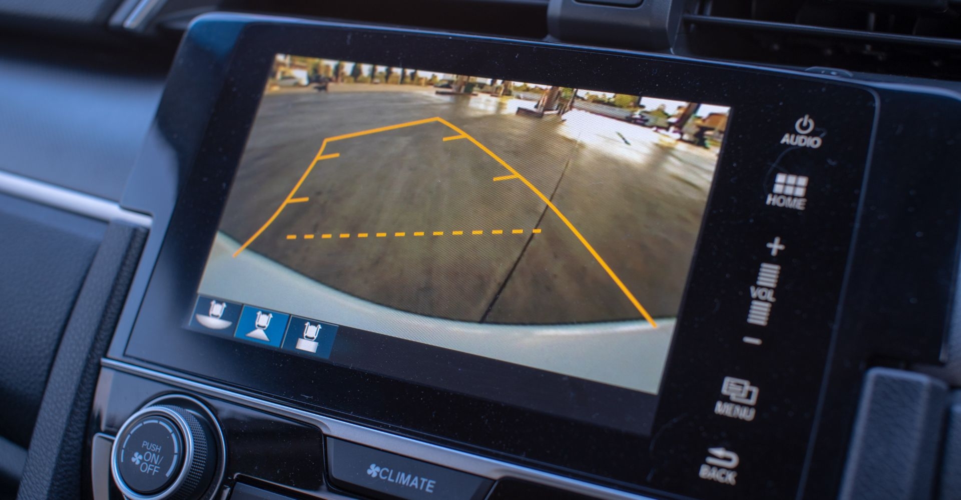 back up camera in action on the dashboard of a car 