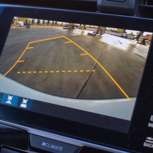 back up camera in action on the dashboard of a car 